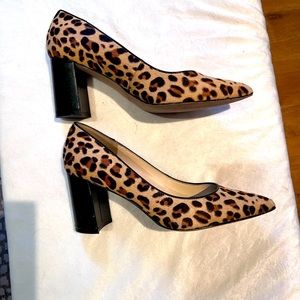 Marc Fisher Block Heels size 7.5- Leopard print- great condition
